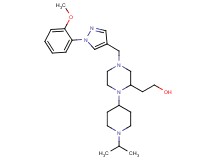2-(1-(1-isopropyl-4-piperidinyl)-4-{[1-(2-methoxyphenyl)-1H-pyrazol-4-yl]methyl}-2-piperazinyl)ethanol
