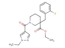 ethyl 1-[(1-ethyl-1H-pyrazol-4-yl)carbonyl]-3-(2-fluorobenzyl)-3-piperidinecarboxylate