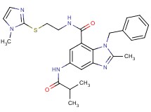 1-benzyl-5-(isobutyrylamino)-2-methyl-N-{2-[(1-methyl-1H-imidazol-2-yl)thio]ethyl}-1H-benzimidazole-7-carboxamide