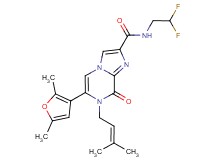 N-(2,2-difluoroethyl)-6-(2,5-dimethyl-3-furyl)-7-(3-methylbut-2-en-1-yl)-8-oxo-7,8-dihydroimidazo[1,2-a]pyrazine-2-carboxamide