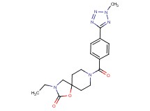 3-ethyl-8-[4-(2-methyl-2H-tetrazol-5-yl)benzoyl]-1-oxa-3,8-diazaspiro[4.5]decan-2-one