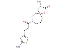 8-[3-(2-amino-1,3-thiazol-4-yl)propanoyl]-3-methyl-1-oxa-3,8-diazaspiro[4.6]undecan-2-one