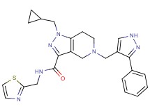 1-(cyclopropylmethyl)-5-[(3-phenyl-1H-pyrazol-4-yl)methyl]-N-(1,3-thiazol-2-ylmethyl)-4,5,6,7-tetrahydro-1H-pyrazolo[4,3-c]pyridine-3-carboxamide