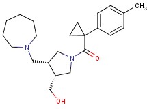 ((3R*,4R*)-4-(azepan-1-ylmethyl)-1-{[1-(4-methylphenyl)cyclopropyl]carbonyl}pyrrolidin-3-yl)methanol
