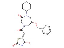(5Z)-5-{2-[6-(benzyloxy)-4-cyclohexyl-3-oxo-1,4-diazepan-1-yl]-2-oxoethylidene}-1,3-thiazolidine-2,4-dione