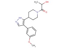 1-{4-[4-(3-methoxyphenyl)-1H-pyrazol-5-yl]piperidin-1-yl}-1-oxopropan-2-ol