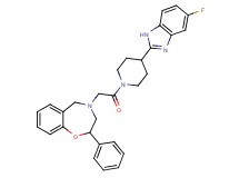 4-{2-[4-(5-fluoro-1H-benzimidazol-2-yl)-1-piperidinyl]-2-oxoethyl}-2-phenyl-2,3,4,5-tetrahydro-1,4-benzoxazepine