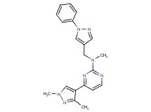 4-(1,3-dimethyl-1H-pyrazol-4-yl)-N-methyl-N-[(1-phenyl-1H-pyrazol-4-yl)methyl]pyrimidin-2-amine