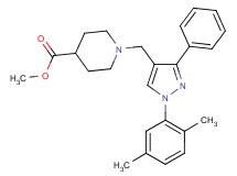methyl 1-{[1-(2,5-dimethylphenyl)-3-phenyl-1H-pyrazol-4-yl]methyl}-4-piperidinecarboxylate