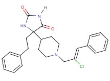 5-{1-[(2Z)-2-chloro-3-phenyl-2-propen-1-yl]-4-piperidinyl}-5-(2-phenylethyl)-2,4-imidazolidinedione