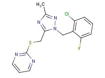 2-({[1-(2-chloro-6-fluorobenzyl)-3-methyl-1H-1,2,4-triazol-5-yl]methyl}thio)pyrimidine