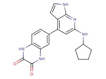 6-[6-(cyclopentylamino)-1H-pyrrolo[2,3-b]pyridin-4-yl]-1,4-dihydroquinoxaline-2,3-dione