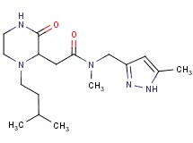 N-methyl-2-[1-(3-methylbutyl)-3-oxo-2-piperazinyl]-N-[(5-methyl-1H-pyrazol-3-yl)methyl]acetamide