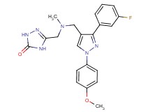 5-{[{[3-(3-fluorophenyl)-1-(4-methoxyphenyl)-1H-pyrazol-4-yl]methyl}(methyl)amino]methyl}-2,4-dihydro-3H-1,2,4-triazol-3-one
