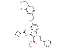 methyl 3-[(cyclobutylcarbonyl)amino]-5-[(4-methoxy-3-methylbenzyl)amino]-1-[2-(2-pyridinyl)ethyl]-1H-pyrrolo[2,3-b]pyridine-2-carboxylate
