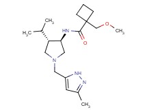 N-{rel-(3R,4S)-4-isopropyl-1-[(3-methyl-1H-pyrazol-5-yl)methyl]-3-pyrrolidinyl}-1-(methoxymethyl)cyclobutanecarboxamide hydrochloride
