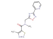 N,4-dimethyl-N-{[3-(2-pyridinyl)-1,2,4-oxadiazol-5-yl]methyl}-1,2,3-thiadiazole-5-carboxamide