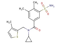 3-(aminosulfonyl)-N-cyclopropyl-4,5-dimethyl-N-[(3-methyl-2-thienyl)methyl]benzamide