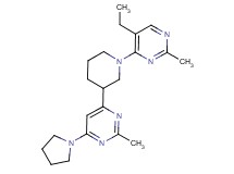 5-ethyl-2-methyl-4-{3-[2-methyl-6-(1-pyrrolidinyl)-4-pyrimidinyl]-1-piperidinyl}pyrimidine
