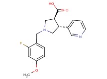(3S*,4R*)-1-(2-fluoro-4-methoxybenzyl)-4-pyridin-3-ylpyrrolidine-3-carboxylic acid