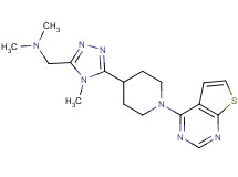 N,N-dimethyl-1-[4-methyl-5-(1-thieno[2,3-d]pyrimidin-4-ylpiperidin-4-yl)-4H-1,2,4-triazol-3-yl]methanamine