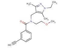 N-[(1-ethyl-3,5-dimethyl-1H-pyrazol-4-yl)methyl]-3-ethynyl-N-(2-methoxyethyl)benzamide