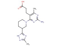 3-{2-amino-4-methyl-6-[3-(3-methyl-1H-1,2,4-triazol-5-yl)piperidin-1-yl]pyrimidin-5-yl}propanoic acid