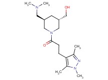 {(3S*,5R*)-5-[(dimethylamino)methyl]-1-[3-(1,3,5-trimethyl-1H-pyrazol-4-yl)propanoyl]-3-piperidinyl}methanol
