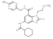 5-[(cyclohexylcarbonyl)amino]-1-(2-methoxyethyl)-N-[(5-methyl-2-pyrazinyl)methyl]-1H-benzimidazole-7-carboxamide