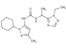 N-(1-cyclohexyl-3-methyl-1H-pyrazol-5-yl)-N'-[1-(1-ethyl-1H-1,2,4-triazol-5-yl)ethyl]urea