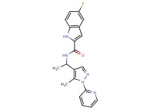 5-fluoro-N-{1-[5-methyl-1-(2-pyridinyl)-1H-pyrazol-4-yl]ethyl}-1H-indole-2-carboxamide
