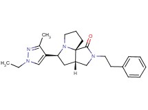 (3aS*,5S*,9aS*)-5-(1-ethyl-3-methyl-1H-pyrazol-4-yl)-2-(2-phenylethyl)hexahydro-7H-pyrrolo[3,4-g]pyrrolizin-1(2H)-one