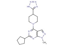 6-cyclopentyl-1-methyl-4-[4-(1H-tetrazol-5-yl)-1-piperidinyl]-1H-pyrazolo[3,4-d]pyrimidine