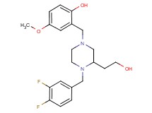2-{[4-(3,4-difluorobenzyl)-3-(2-hydroxyethyl)-1-piperazinyl]methyl}-4-methoxyphenol