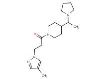 1-[3-(4-methyl-1H-pyrazol-1-yl)propanoyl]-4-[1-(1-pyrrolidinyl)ethyl]piperidine