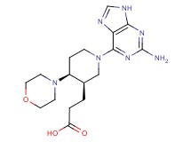 3-[(3R*,4S*)-1-(2-amino-9H-purin-6-yl)-4-morpholin-4-ylpiperidin-3-yl]propanoic acid