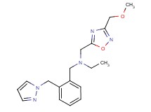 N-{[3-(methoxymethyl)-1,2,4-oxadiazol-5-yl]methyl}-N-[2-(1H-pyrazol-1-ylmethyl)benzyl]ethanamine