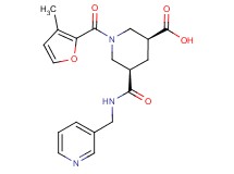 (3S*,5R*)-1-(3-methyl-2-furoyl)-5-{[(3-pyridinylmethyl)amino]carbonyl}-3-piperidinecarboxylic acid