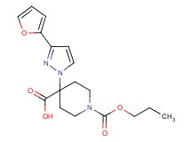 4-[3-(2-furyl)-1H-pyrazol-1-yl]-1-(propoxycarbonyl)piperidine-4-carboxylic acid