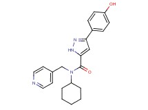N-cyclohexyl-3-(4-hydroxyphenyl)-N-(4-pyridinylmethyl)-1H-pyrazole-5-carboxamide