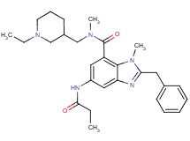 2-benzyl-N-[(1-ethyl-3-piperidinyl)methyl]-N,1-dimethyl-5-(propionylamino)-1H-benzimidazole-7-carboxamide