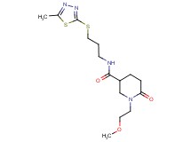 1-(2-methoxyethyl)-N-{3-[(5-methyl-1,3,4-thiadiazol-2-yl)thio]propyl}-6-oxo-3-piperidinecarboxamide