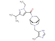 (1S*,5R*)-6-[(1-ethyl-3-isopropyl-1H-pyrazol-5-yl)carbonyl]-3-[(4-methyl-1H-imidazol-5-yl)methyl]-3,6-diazabicyclo[3.2.2]nonane