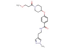 4-{[1-(3-methoxypropanoyl)-4-piperidinyl]oxy}-N-[2-(1-methyl-1H-pyrazol-4-yl)ethyl]benzamide
