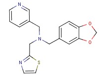 (1,3-benzodioxol-5-ylmethyl)(pyridin-3-ylmethyl)(1,3-thiazol-2-ylmethyl)amine