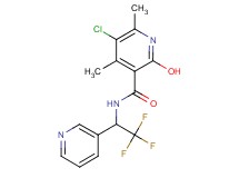 5-chloro-2-hydroxy-4,6-dimethyl-N-[2,2,2-trifluoro-1-(3-pyridinyl)ethyl]nicotinamide
