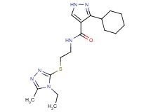 3-cyclohexyl-N-{2-[(4-ethyl-5-methyl-4H-1,2,4-triazol-3-yl)thio]ethyl}-1H-pyrazole-4-carboxamide