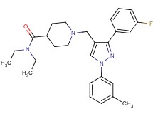 N,N-diethyl-1-{[3-(3-fluorophenyl)-1-(3-methylphenyl)-1H-pyrazol-4-yl]methyl}-4-piperidinecarboxamide