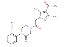 2-{4-[(4-acetyl-3,5-dimethyl-1H-pyrazol-1-yl)acetyl]-2-oxo-1-piperazinyl}benzonitrile