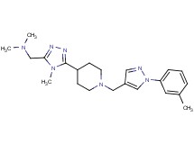 N,N-dimethyl-1-[4-methyl-5-(1-{[1-(3-methylphenyl)-1H-pyrazol-4-yl]methyl}piperidin-4-yl)-4H-1,2,4-triazol-3-yl]methanamine
